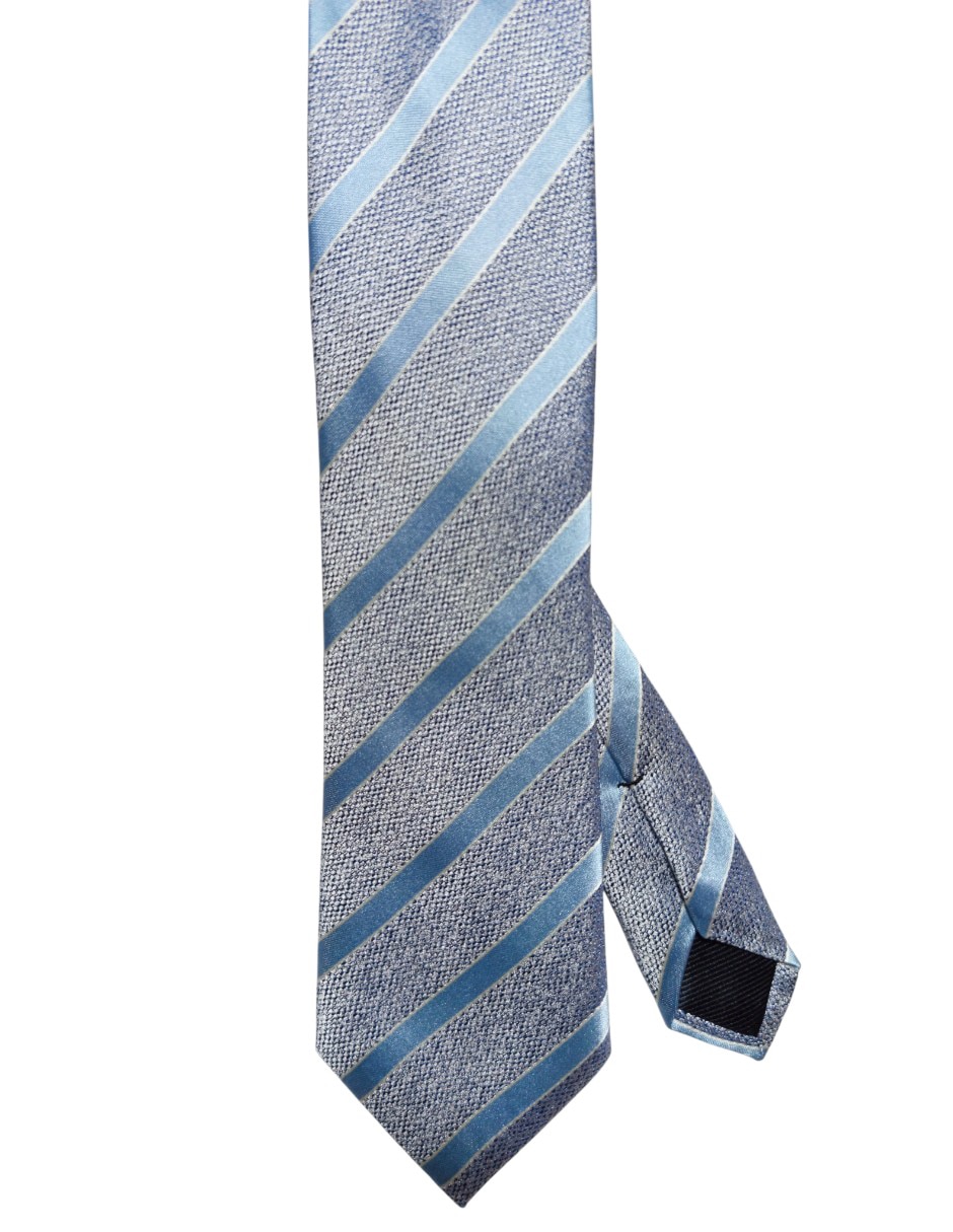 Corbata regular de seda estampado a rayas para hombre