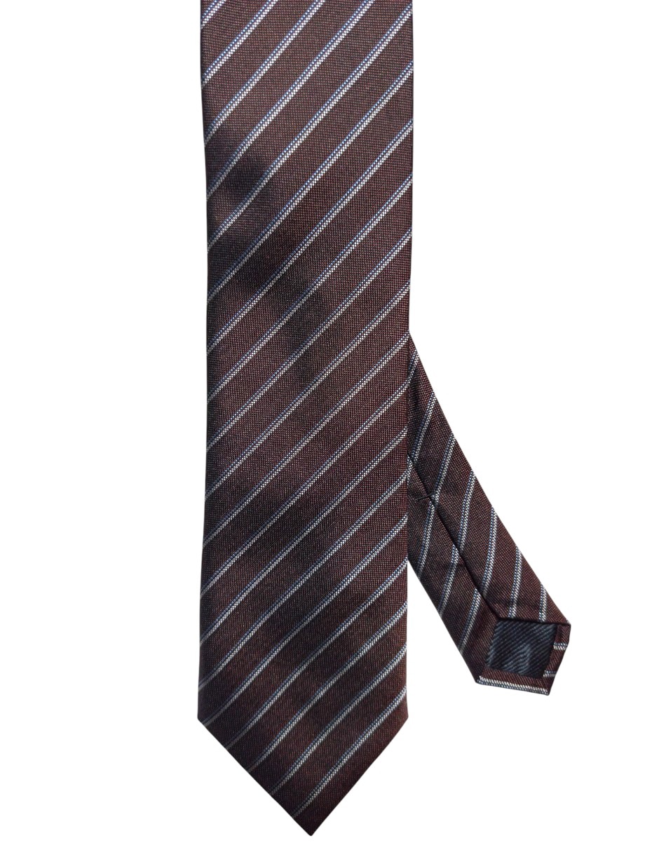 Corbata regular de seda estampado a rayas para hombre