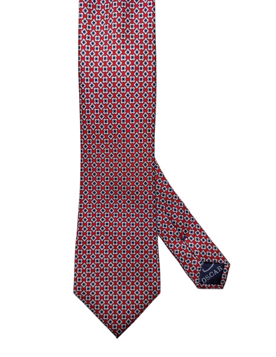 Corbata regular de seda estampado para hombre 1