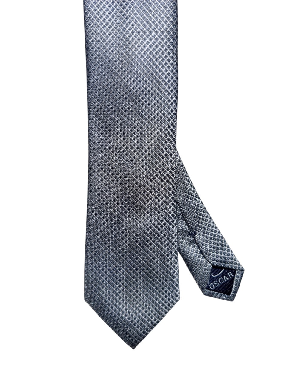 Corbata Oscar De La Renta regular de seda estampada a cuadros para hombre 1