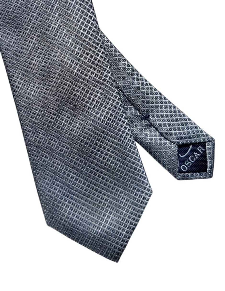 Corbata Oscar De La Renta regular de seda estampada a cuadros para hombre 2