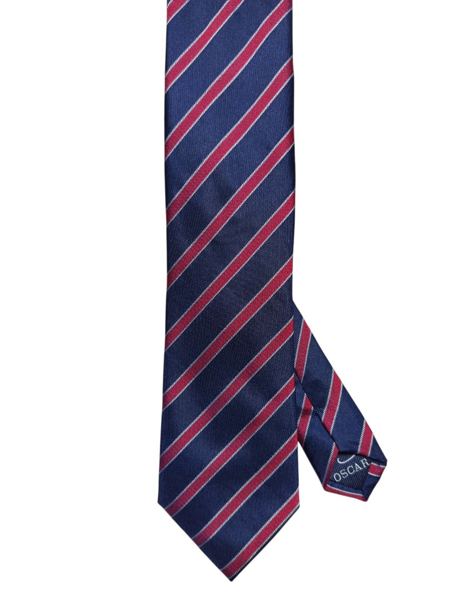 Corbata Oscar De La Renta regular de seda estampada a rayas para hombre Corbata Oscar De La Renta regular de seda estampada a rayas para hombre