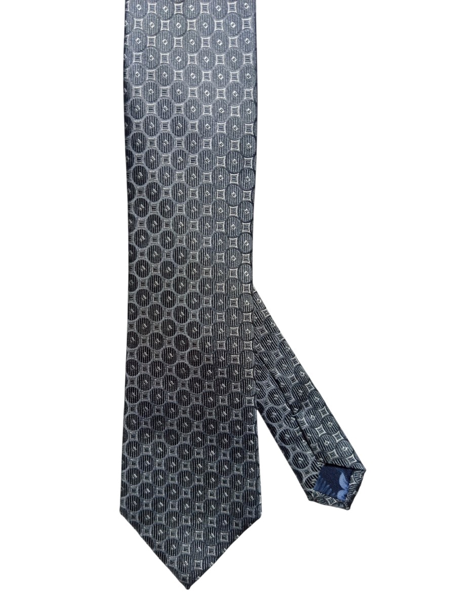 Corbata regular de seda estampado geométrico para hombre