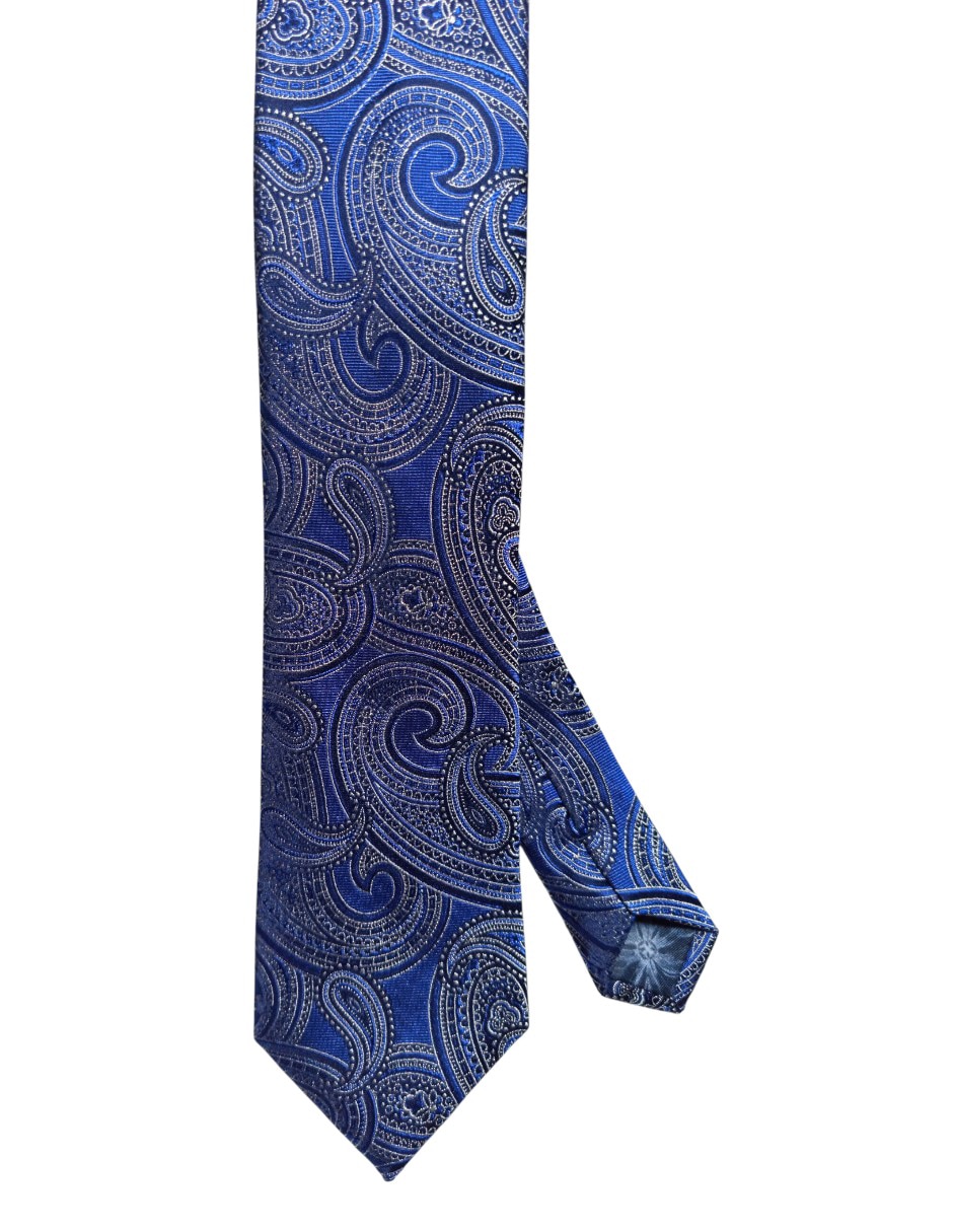 Corbata regular de seda estampado paisley para hombre