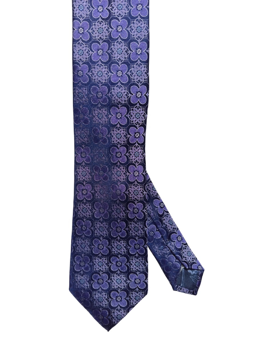 Corbata regular de seda estampado floral para hombre