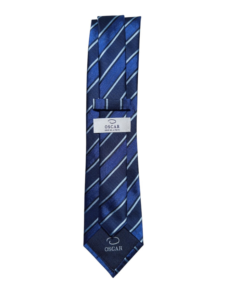 Corbata regular de seda estampado a rayas para hombre 3
