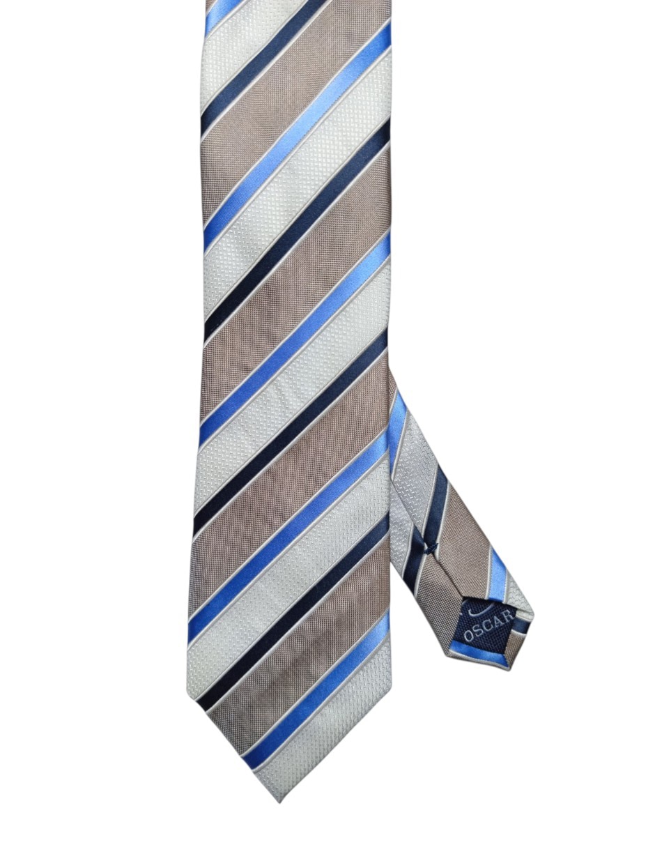 Corbata Oscar De La Renta regular de seda estampada a rayas para hombre Corbata Oscar De La Renta regular de seda estampada a rayas para hombre