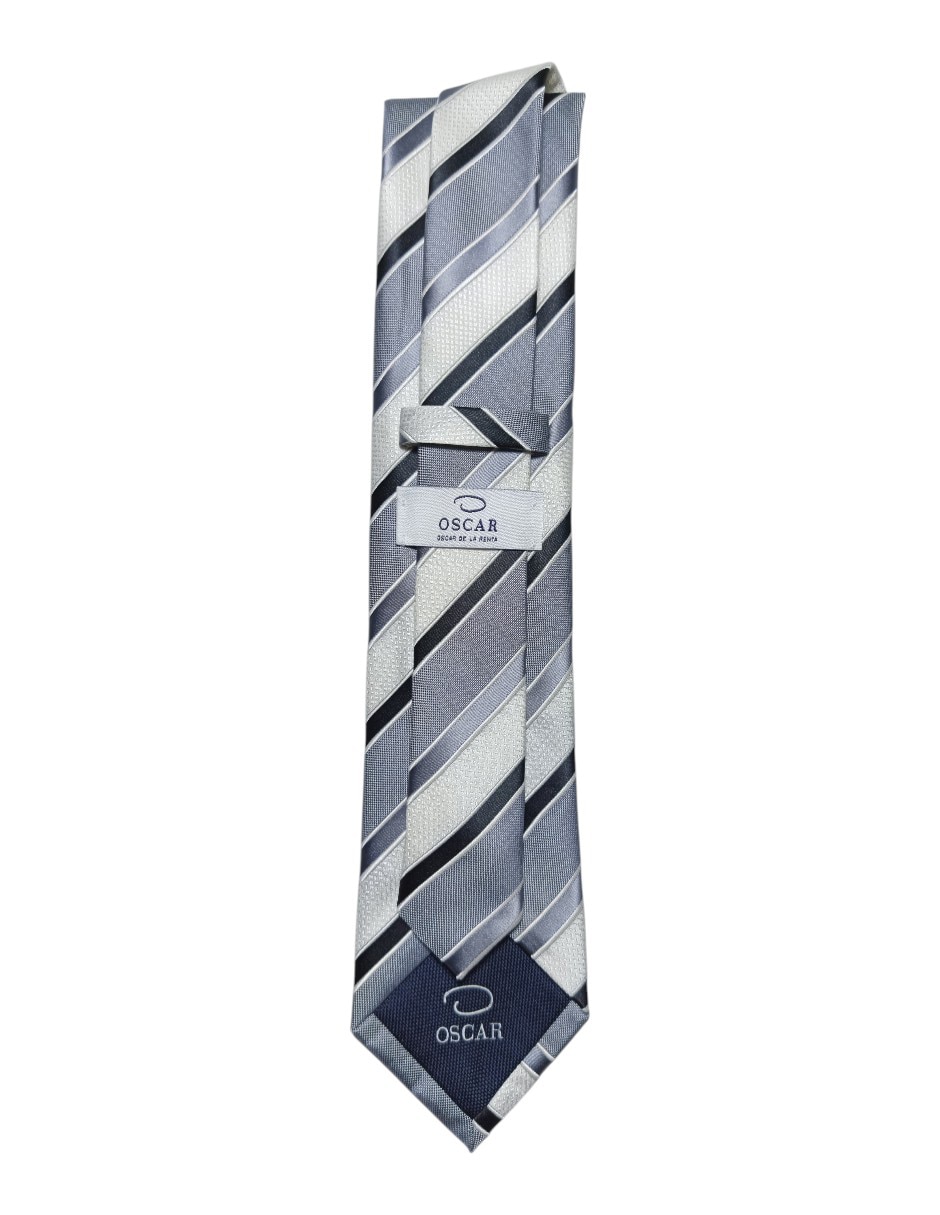 Corbata regular de seda estampado a rayas para hombre 3