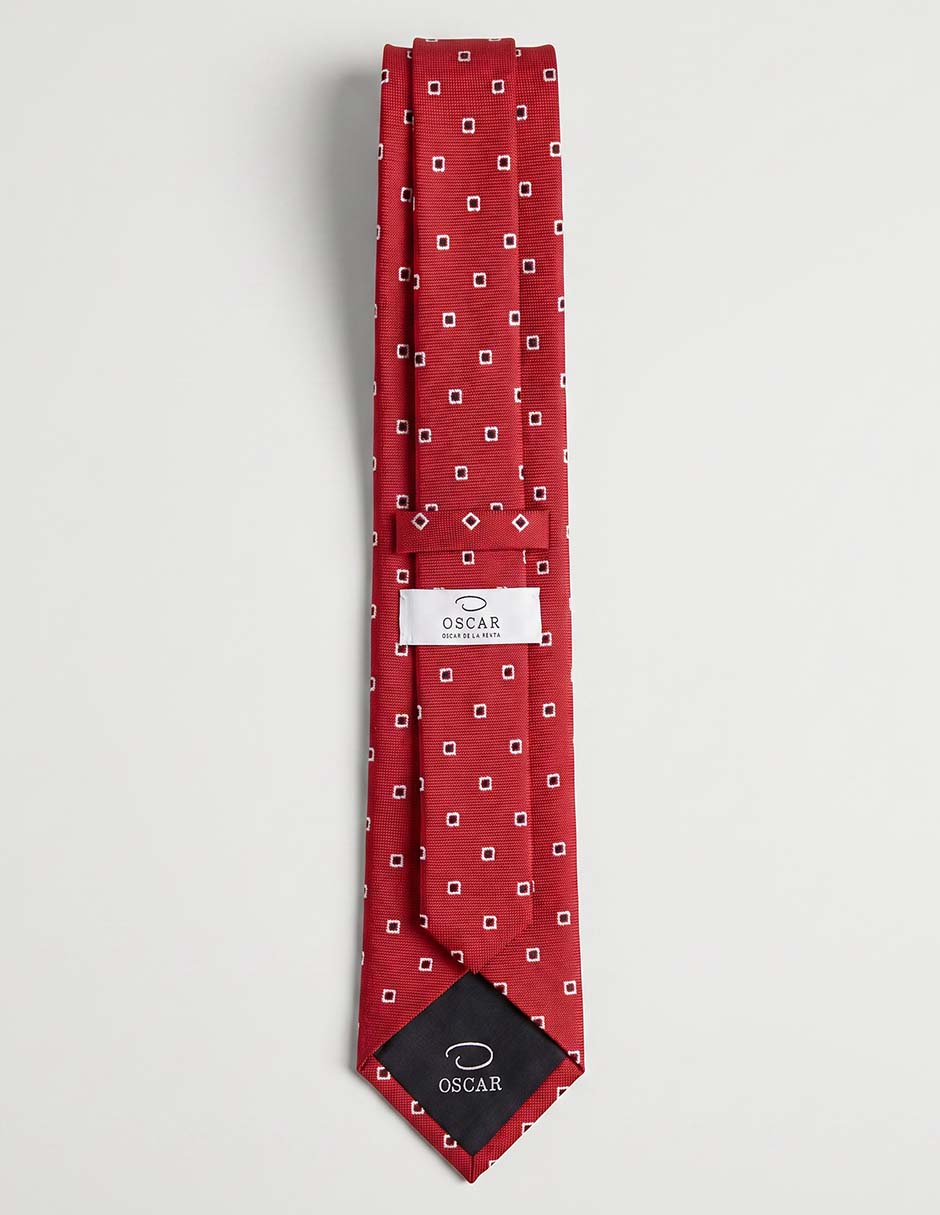 Corbata Oscar de la Renta regular estampado microprint para hombre