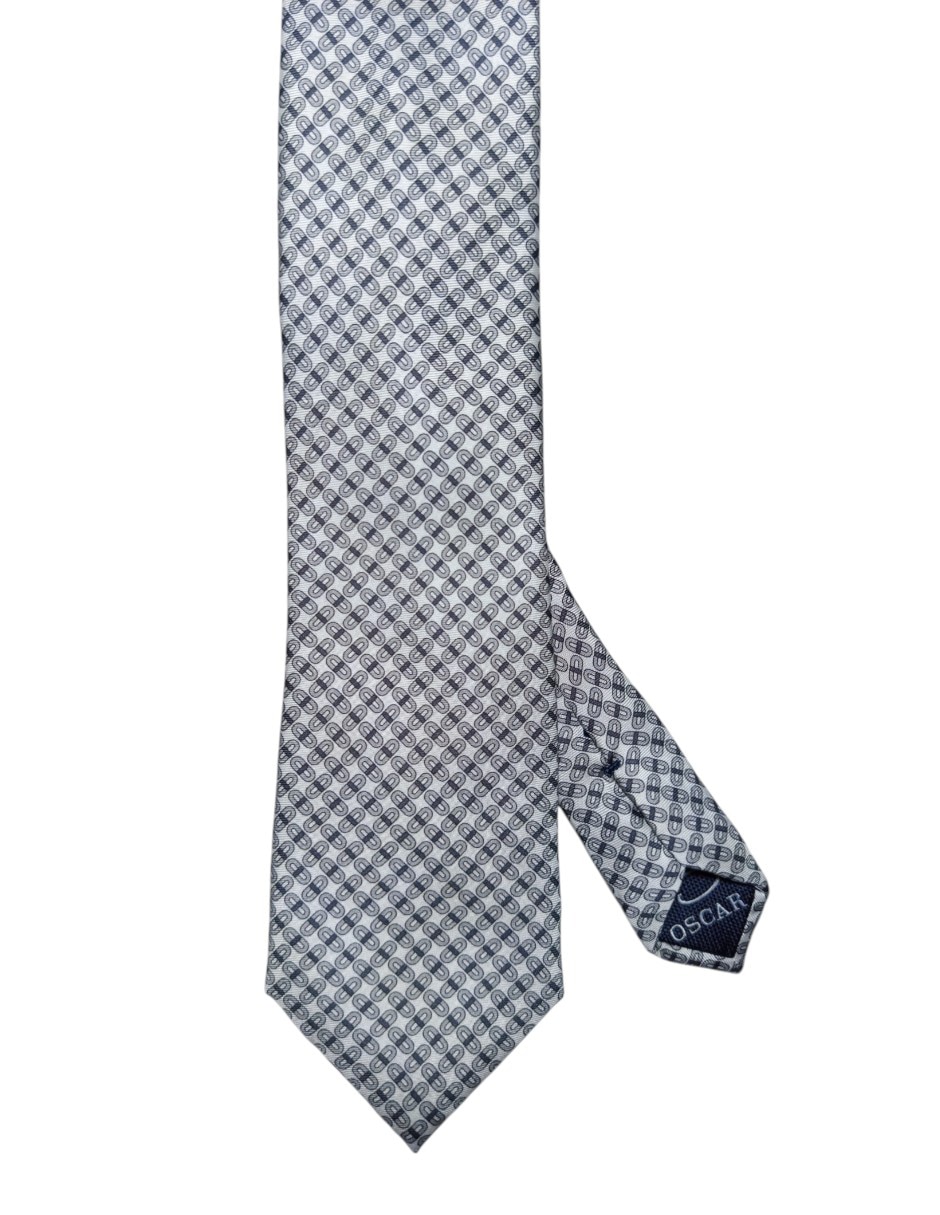 Corbata Oscar de la Renta regular de seda estampado geométrico para hombre 1