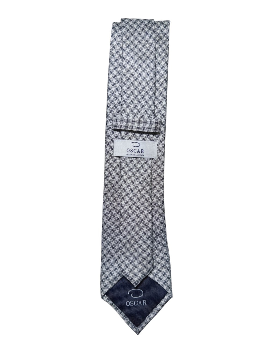 Corbata Oscar de la Renta regular de seda estampado geométrico para hombre 2
