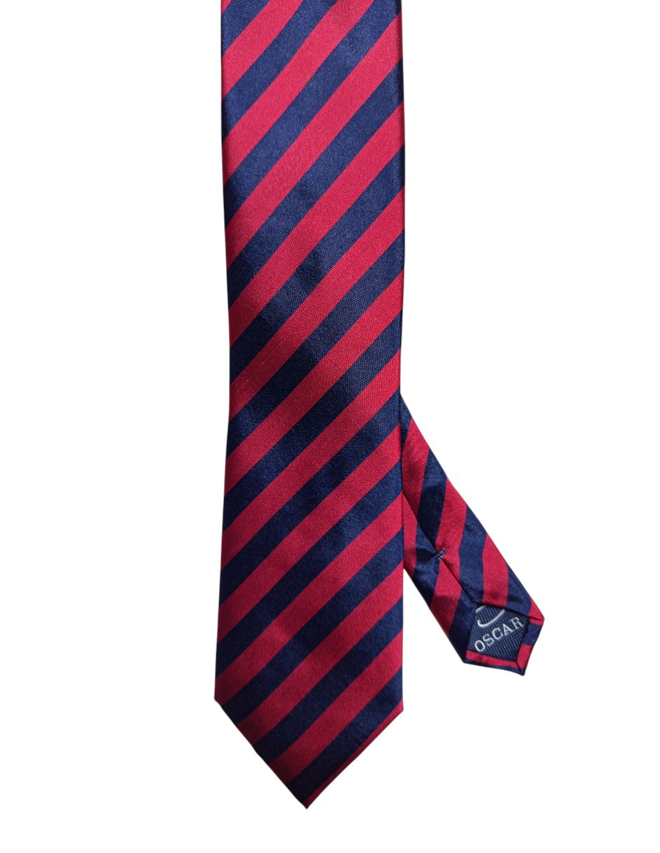 Corbata regular de seda estampado a rayas para hombre 1