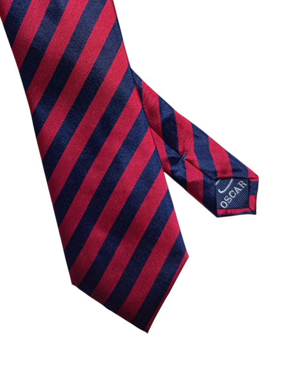 Corbata regular de seda estampado a rayas para hombre 3