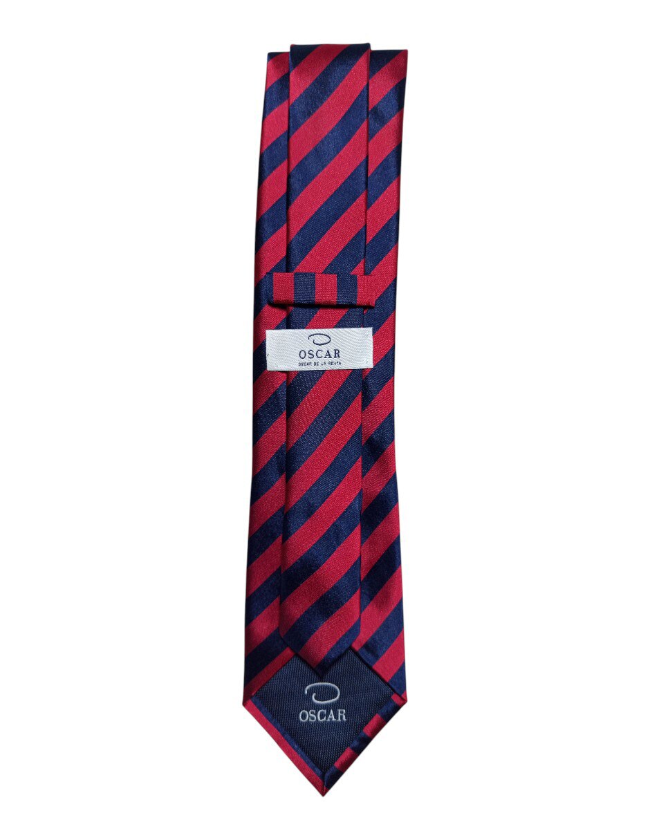 Corbata regular de seda estampado a rayas para hombre 2