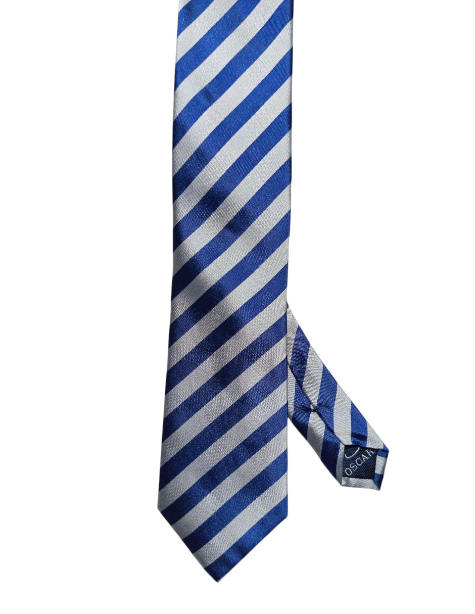 Corbata Oscar De La Renta regular de seda estampada a rayas para hombre Corbata Oscar De La Renta regular de seda estampada a rayas para hombre