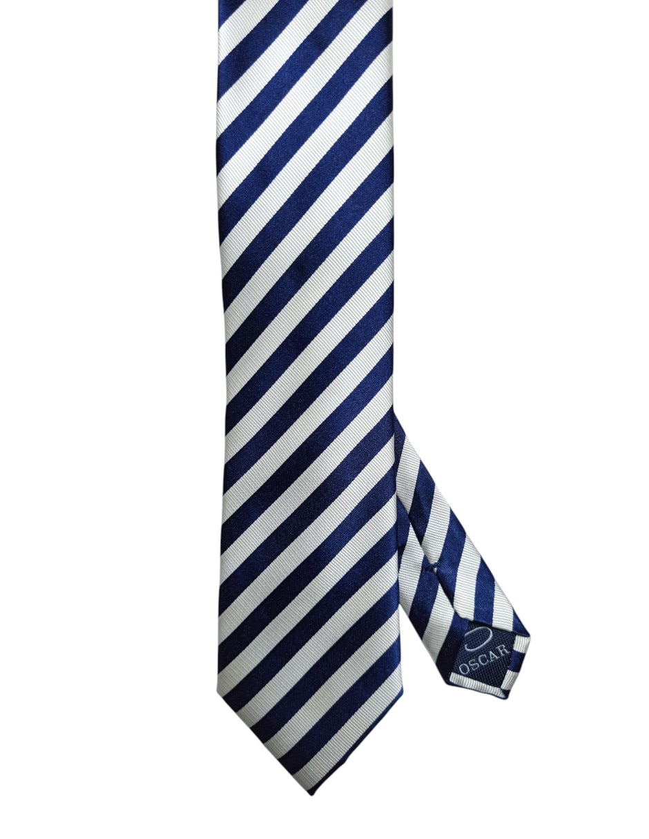 Corbata Oscar De La Renta regular de seda estampada a rayas para hombre Corbata Oscar De La Renta regular de seda estampada a rayas para hombre