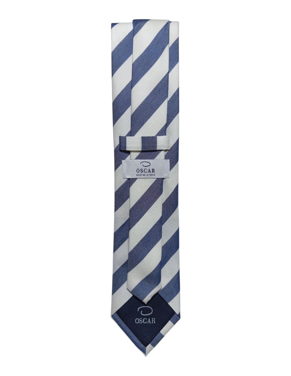 Corbata regular de seda estampado a rayas para hombre 2