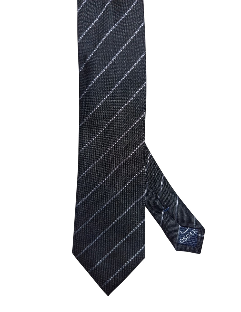 Corbata Oscar de la Renta regular de seda estampado a rayas para hombre