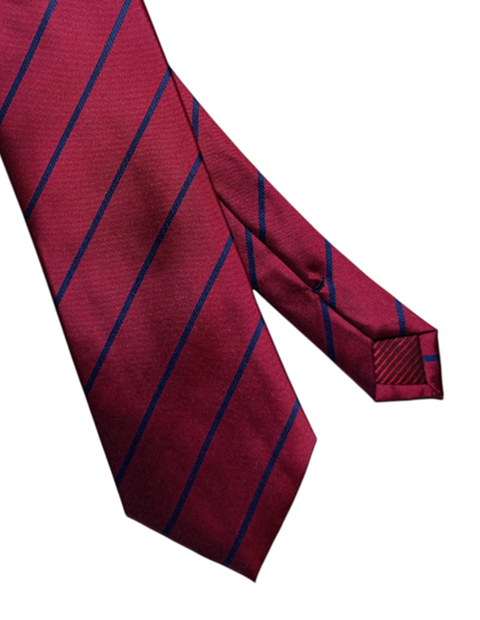 Corbata John Henry regular de seda estampado a rayas para hombre