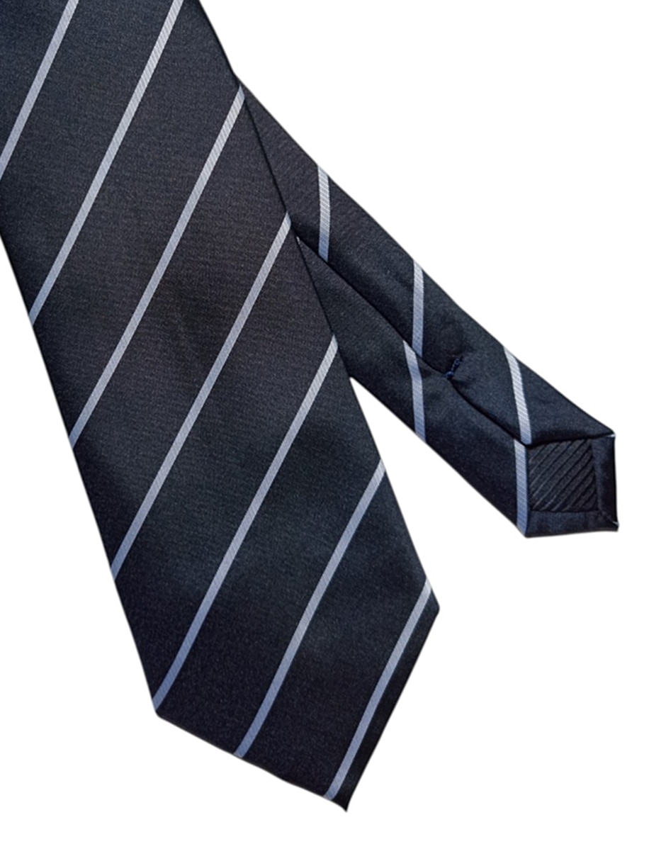 Corbata regular de seda estampado a rayas para hombre 2