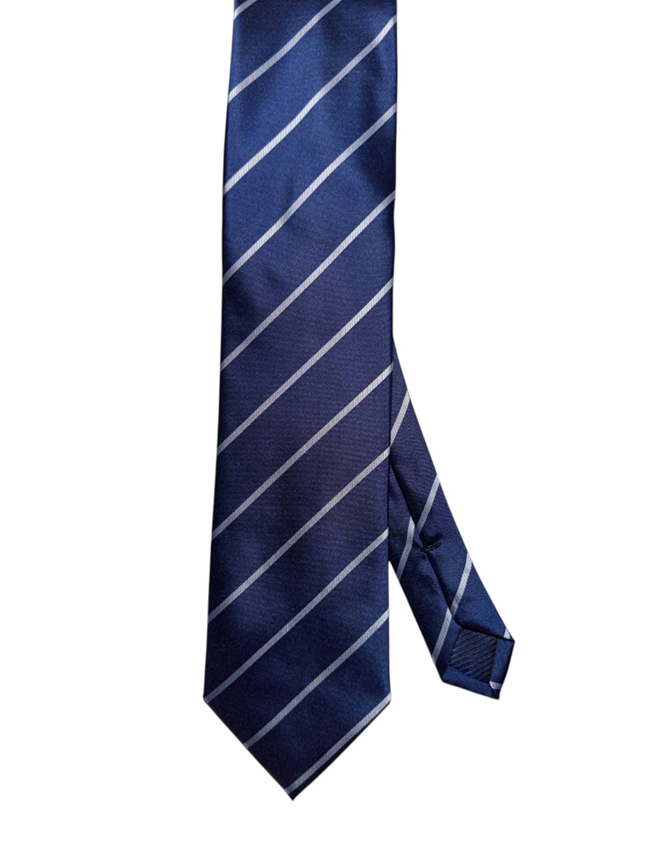 Corbata regular de seda estampado a rayas para hombre