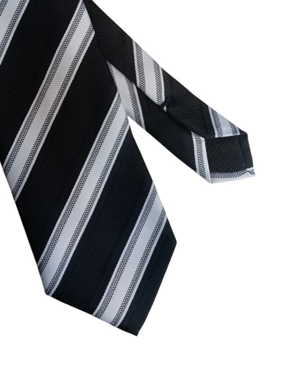 Corbata regular de seda estampado a rayas para hombre 2