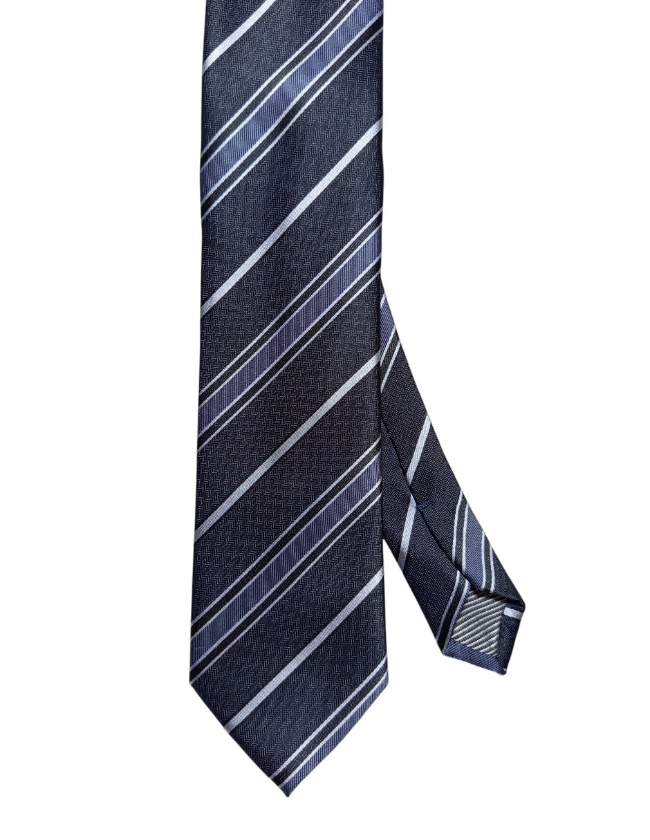 Corbata regular de seda estampada a rayas para hombre Corbata regular de seda estampada a rayas para hombre