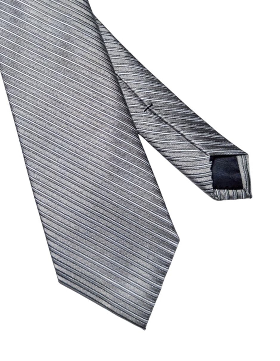 Corbata Perry Ellis regular de seda estampado a rayas para hombre