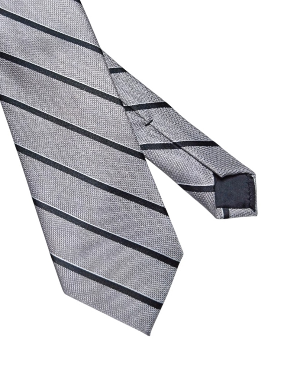 Corbata Perry Ellis regular de seda estampado a rayas para hombre