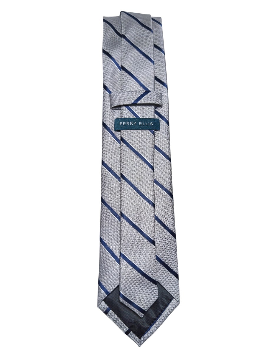 Corbata regular de seda estampado a rayas para hombre 2