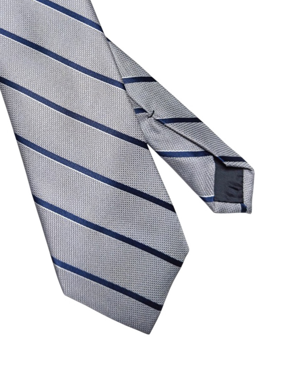 Corbata regular de seda estampado a rayas para hombre 3