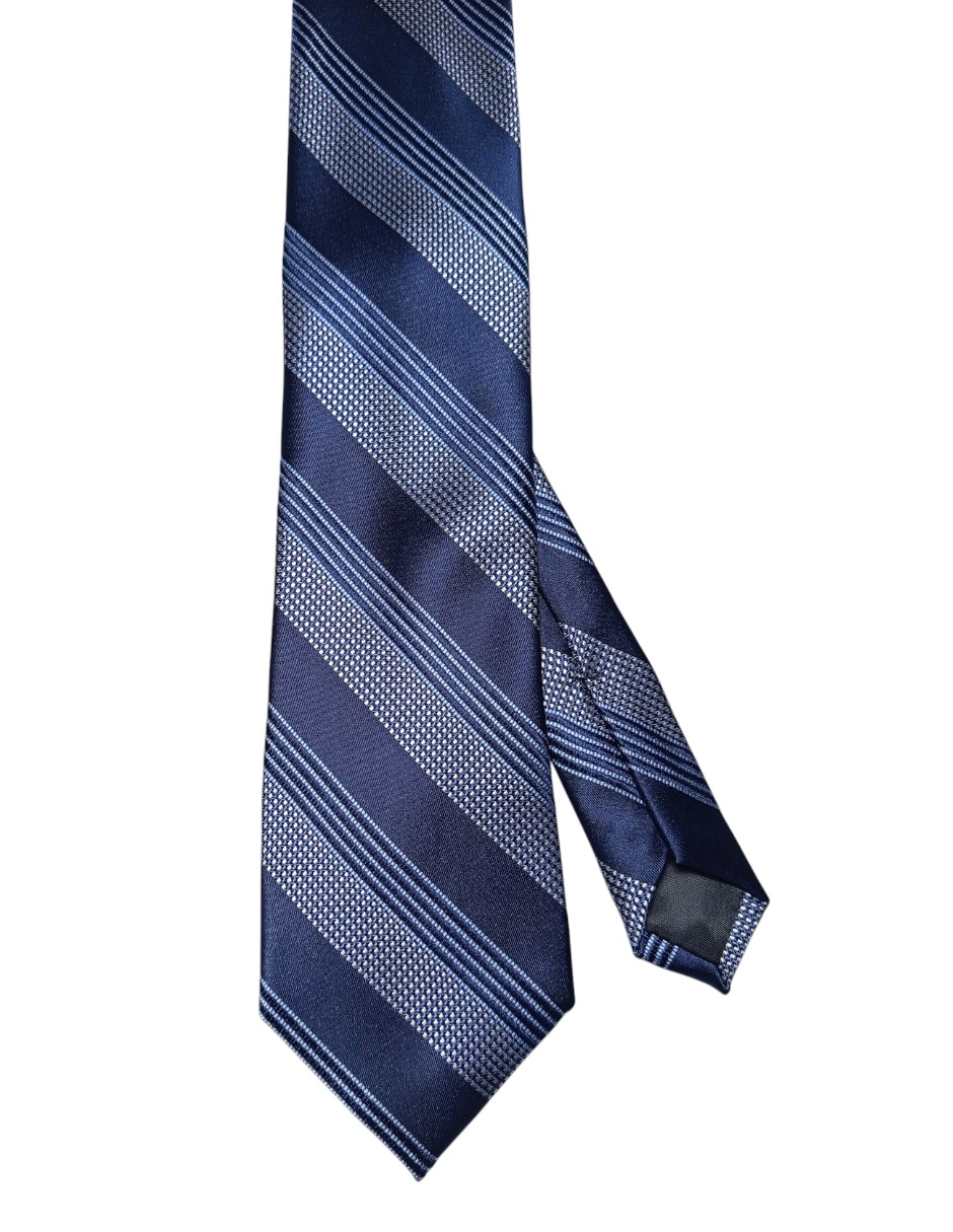 Corbata regular de seda estampado a rayas para hombre