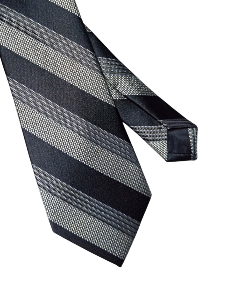 Corbata regular de seda estampado a rayas para hombre 3