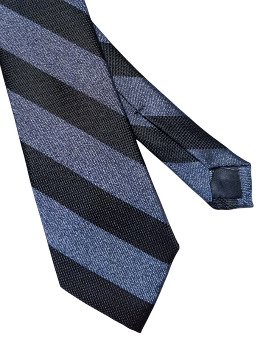 Corbata Perry Ellis regular de seda estampado a rayas para hombre