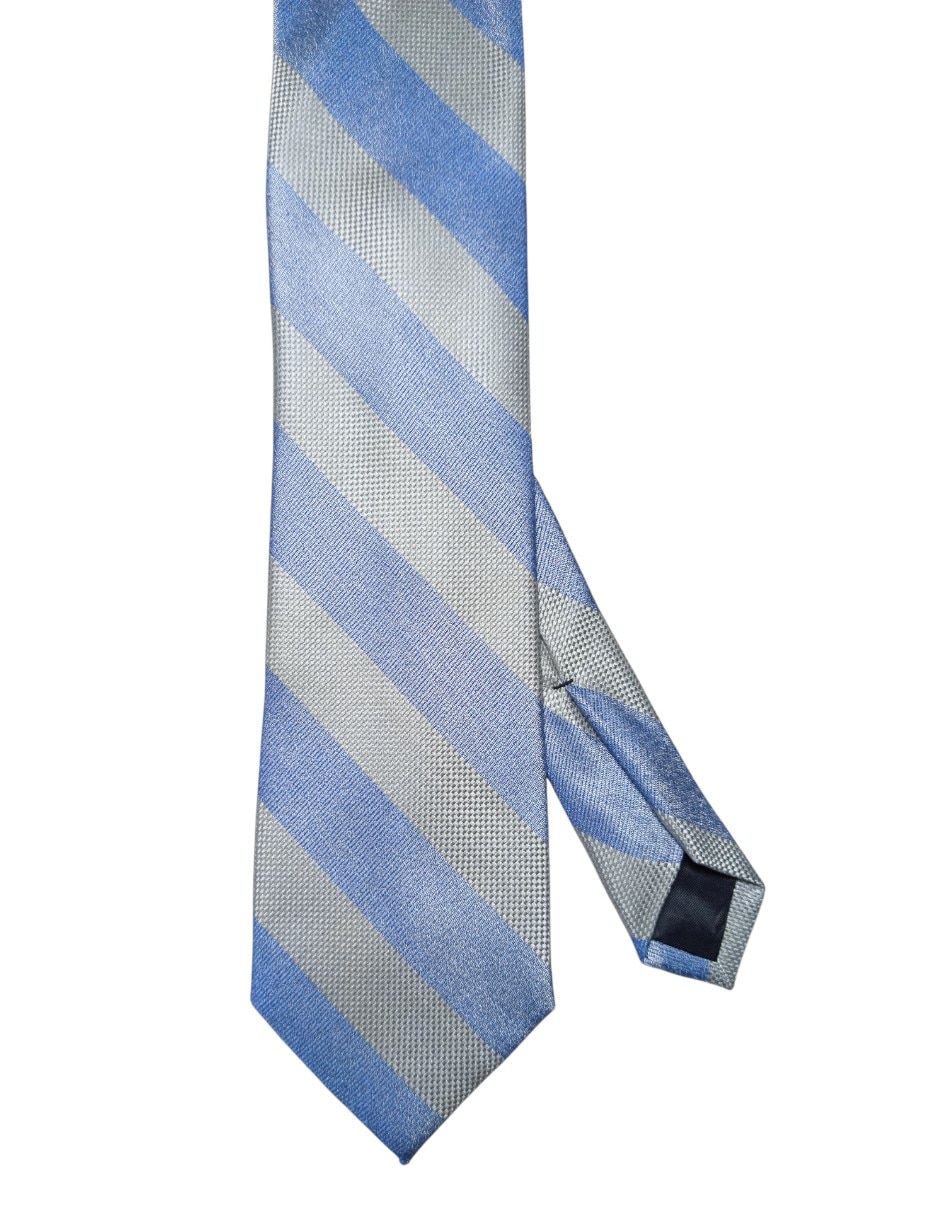 Corbata regular de seda estampado a rayas para hombre