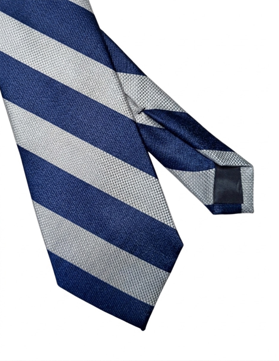 Corbata regular de seda estampado a rayas para hombre 2