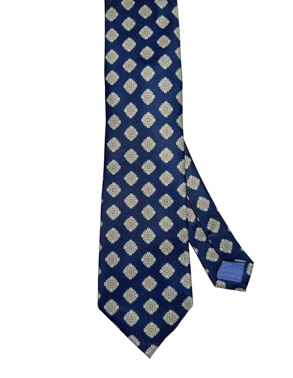 Corbata regular de seda estampado floral para hombre 1