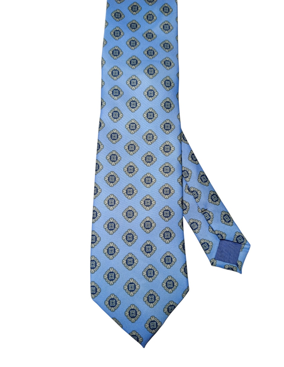 Corbata regular de seda estampado floral para hombre