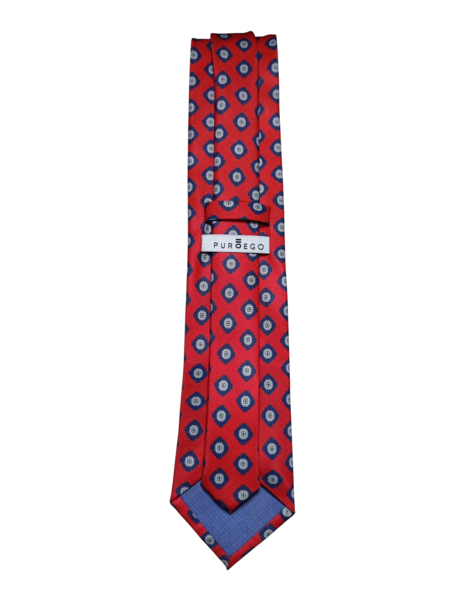 Corbata Puroego regular de seda estampado floral para hombre