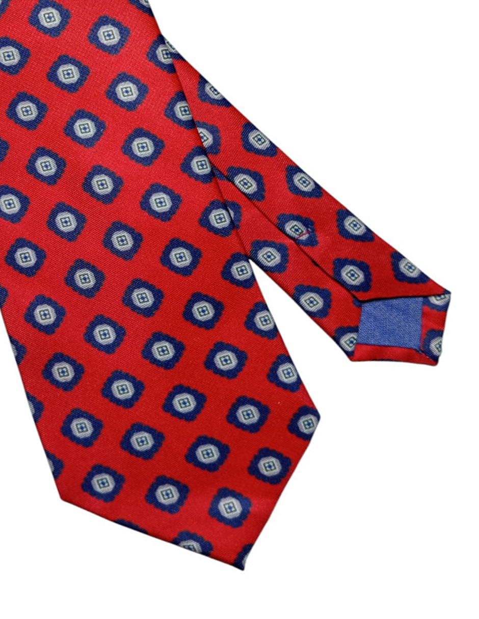 Corbata Puroego regular de seda estampado floral para hombre