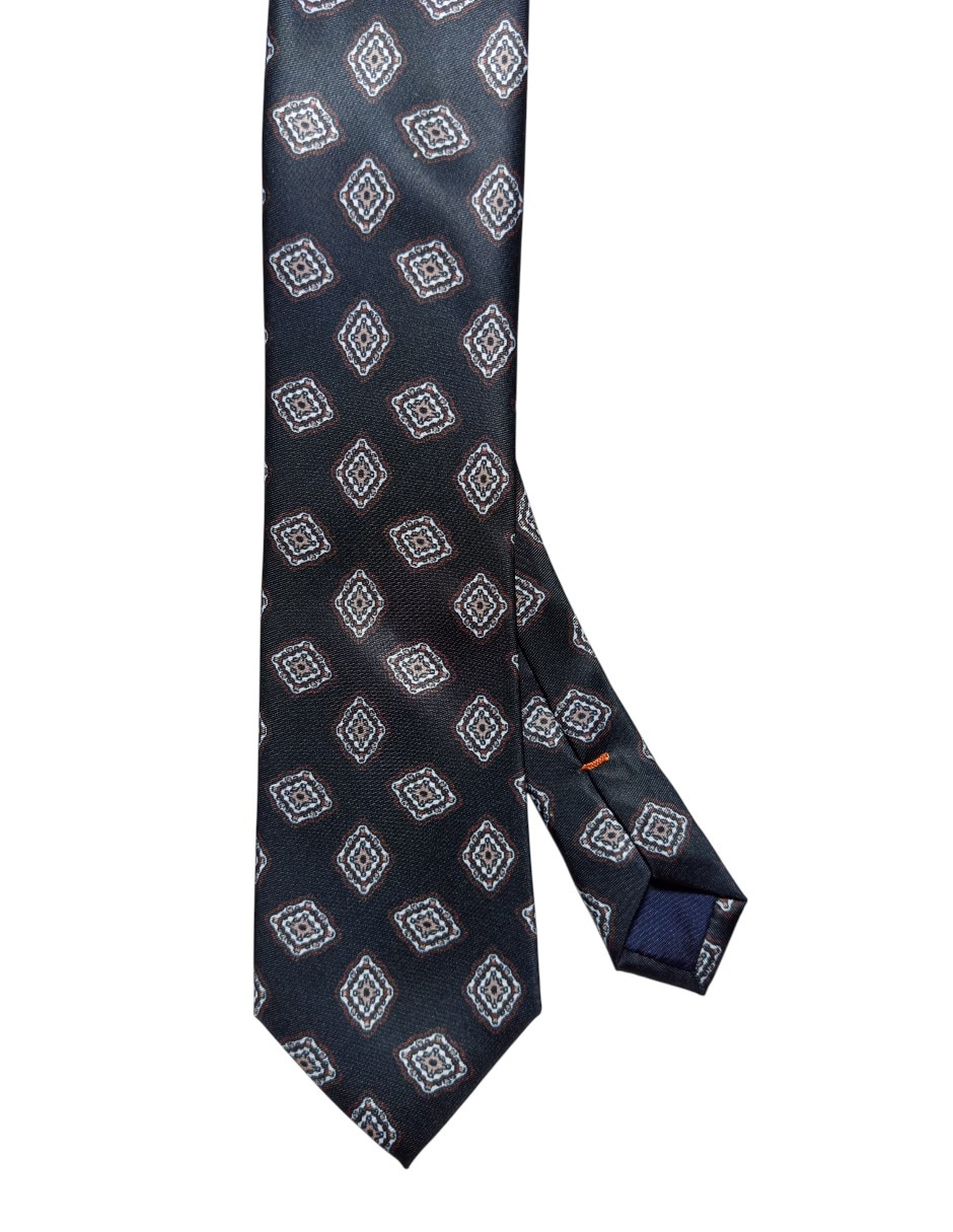 Corbata regular de seda estampado floral para hombre