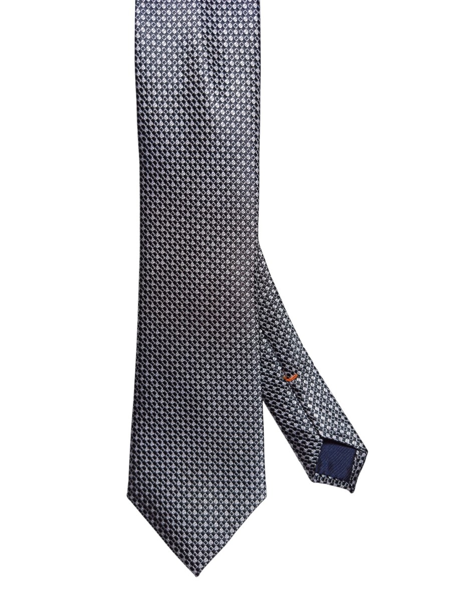 Corbata regular de seda estampado geométrico para hombre