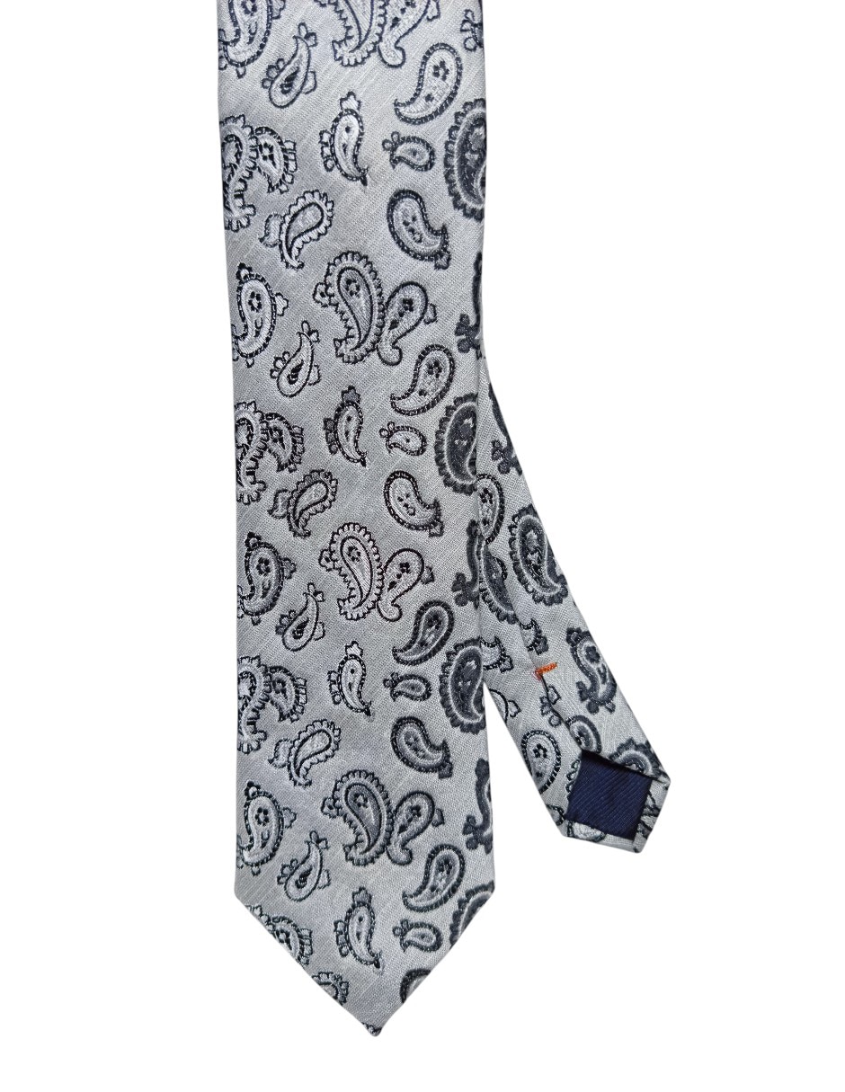 Corbata regular de seda estampado paisley para hombre