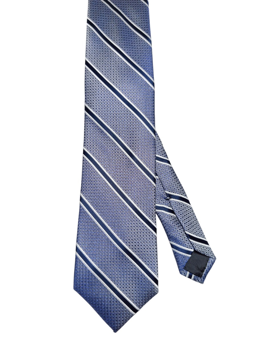 Corbata regular de seda estampado a rayas para hombre