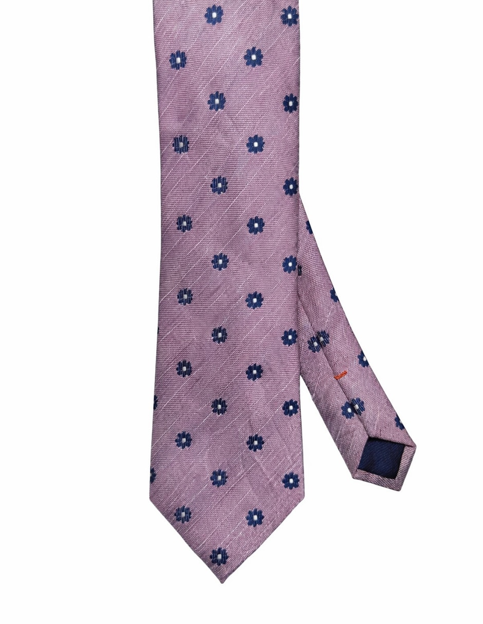 Corbata JBE regular de seda estampado floral para hombre