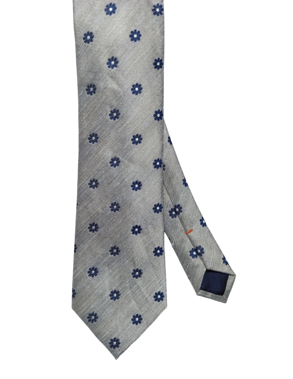 Corbata regular de seda estampado floral para hombre