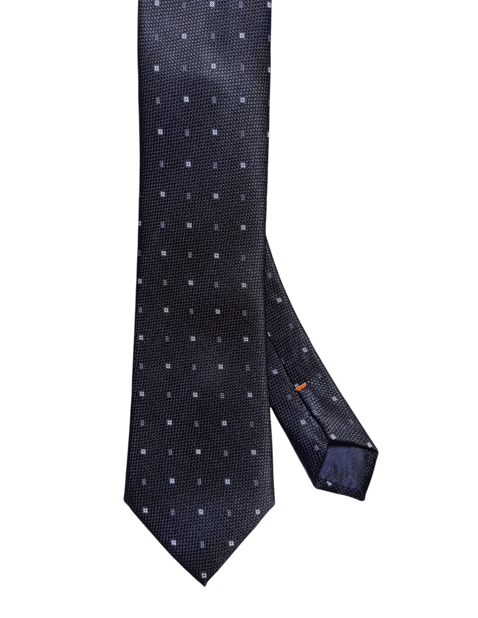 Corbata regular de seda estampado geométrico para hombre