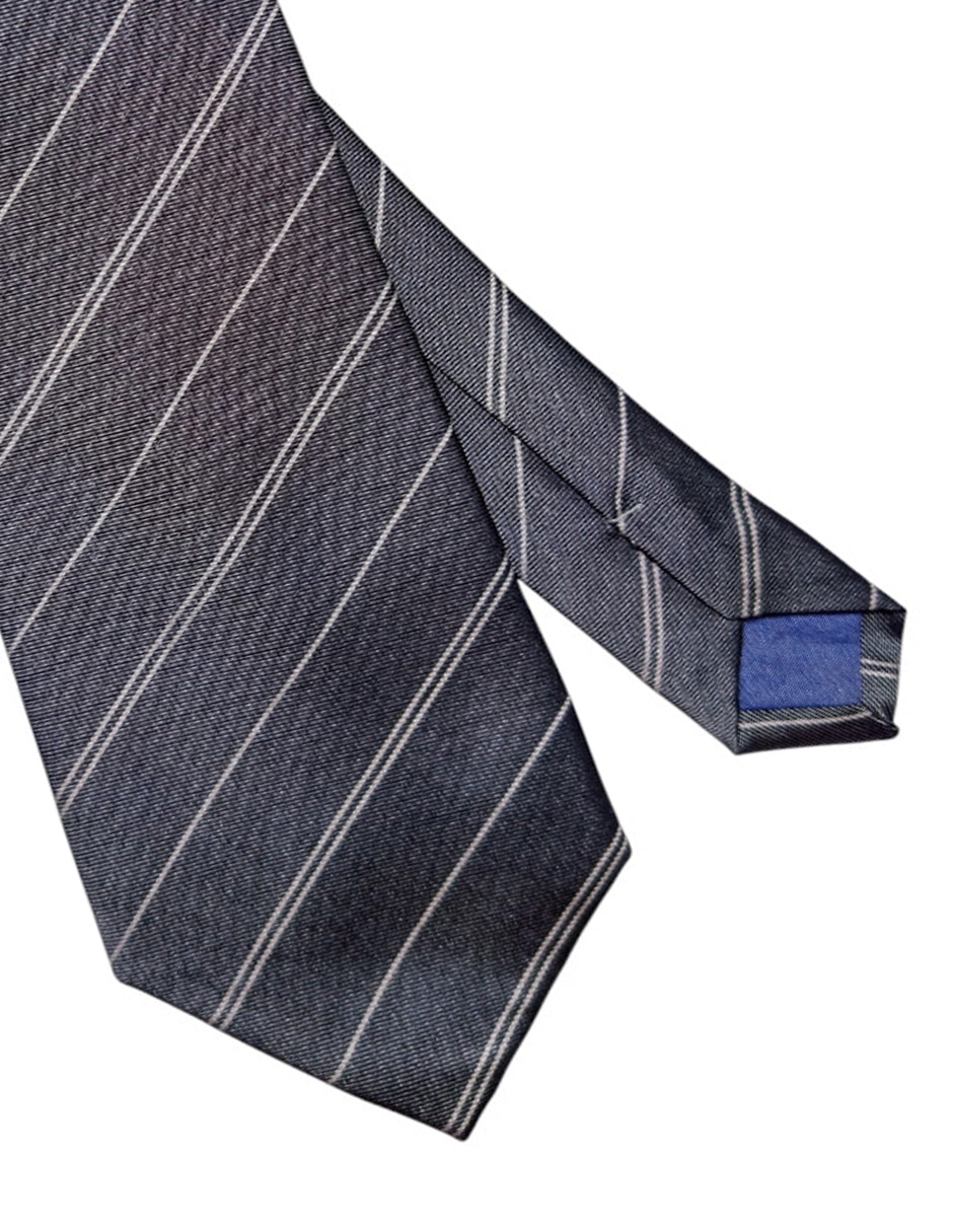 Corbata regular de seda estampado a rayas para hombre 3