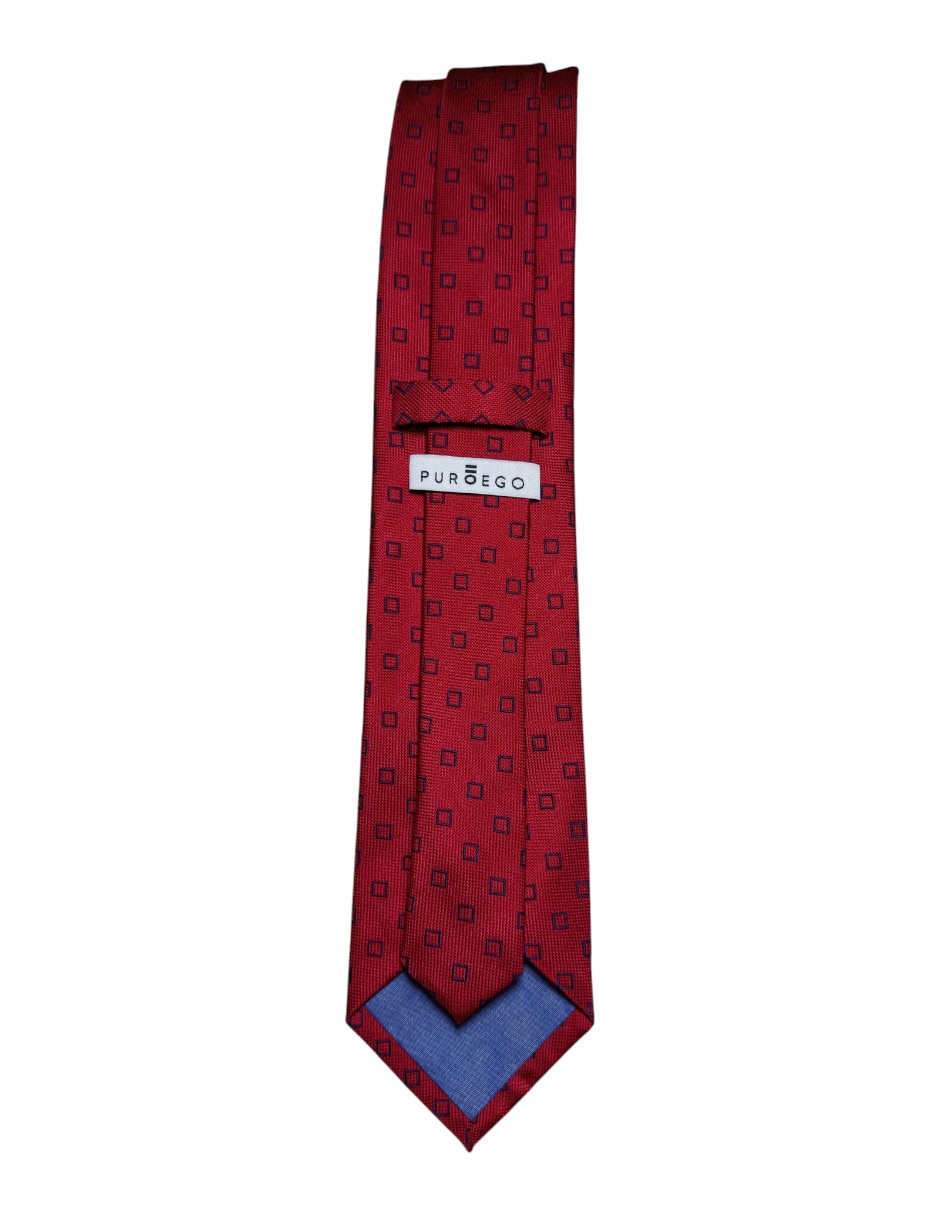 Corbata regular de seda estampado geométrico para hombre 2