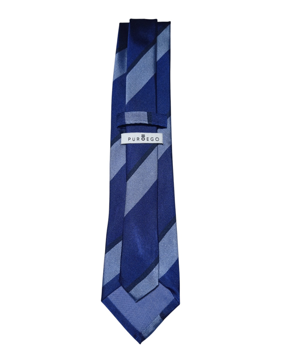 Corbata regular de seda estampado a rayas para hombre 2